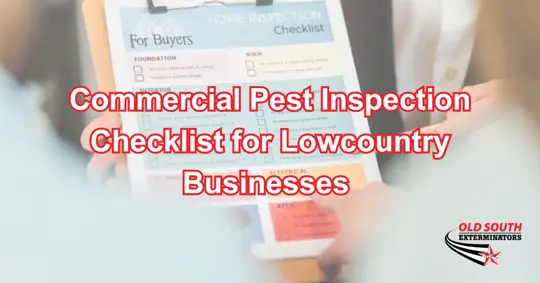 Commercial pest inspection checklist for Lowcountry businesses
